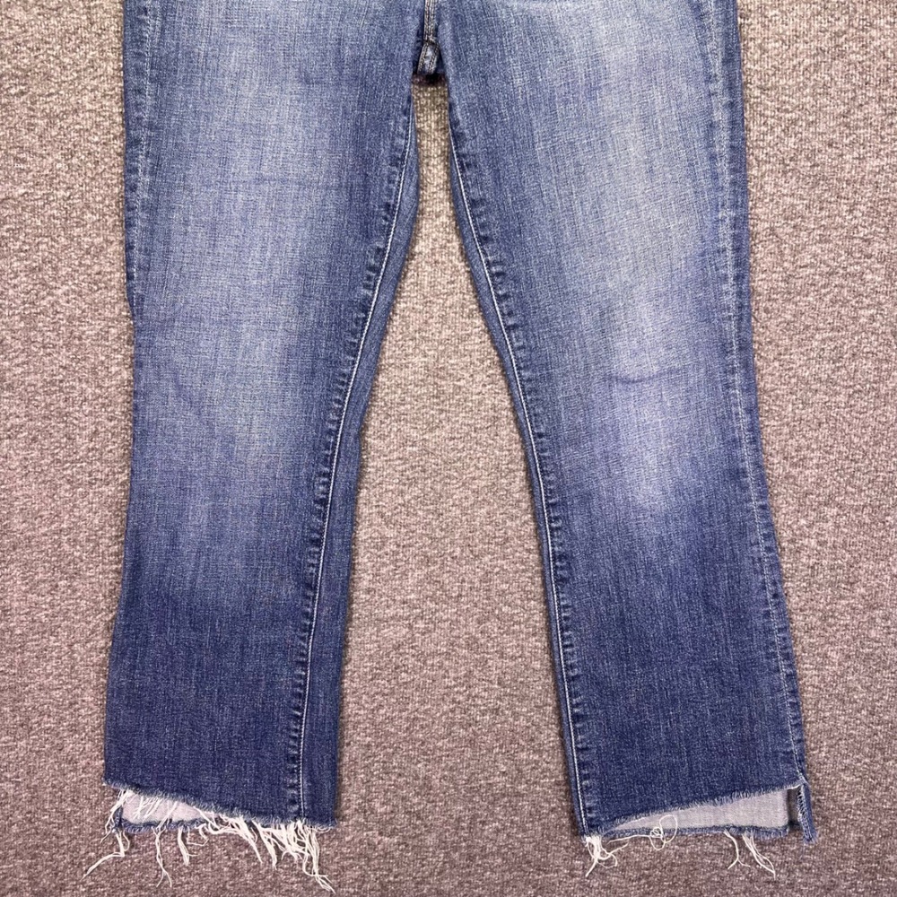 Mother The Insider Crop Step Fray Women 28x25 Blue Slim Bootcut Casual High Rise - Picture 7 of 16